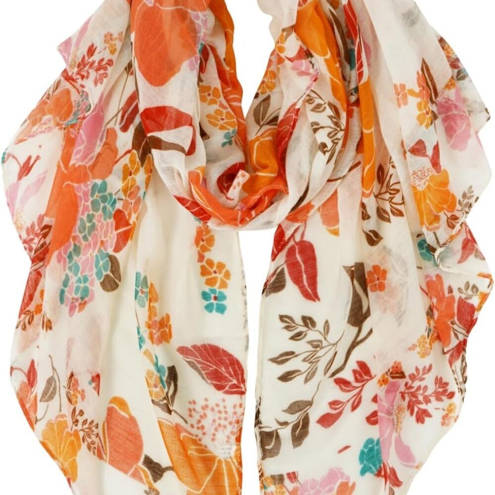 Lightweight Scarves Fashion Flowers Print Women Cotton Wrap Scarf Head Shawl Fal